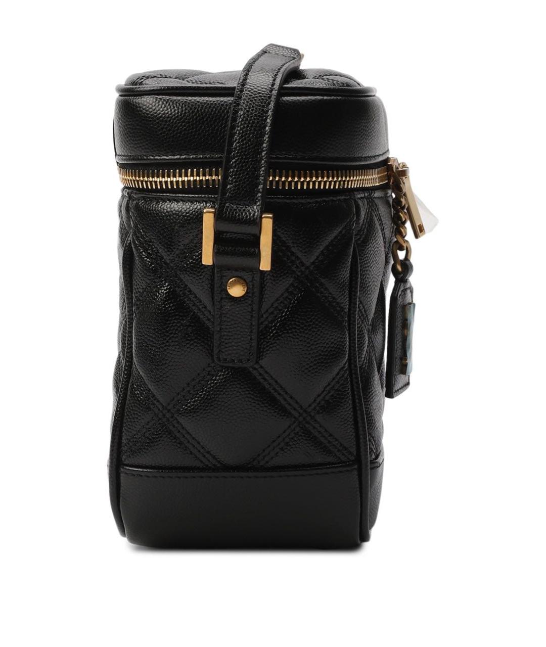 SAINT LAURENT Черная кожаная сумка с короткими ручками, фото 5