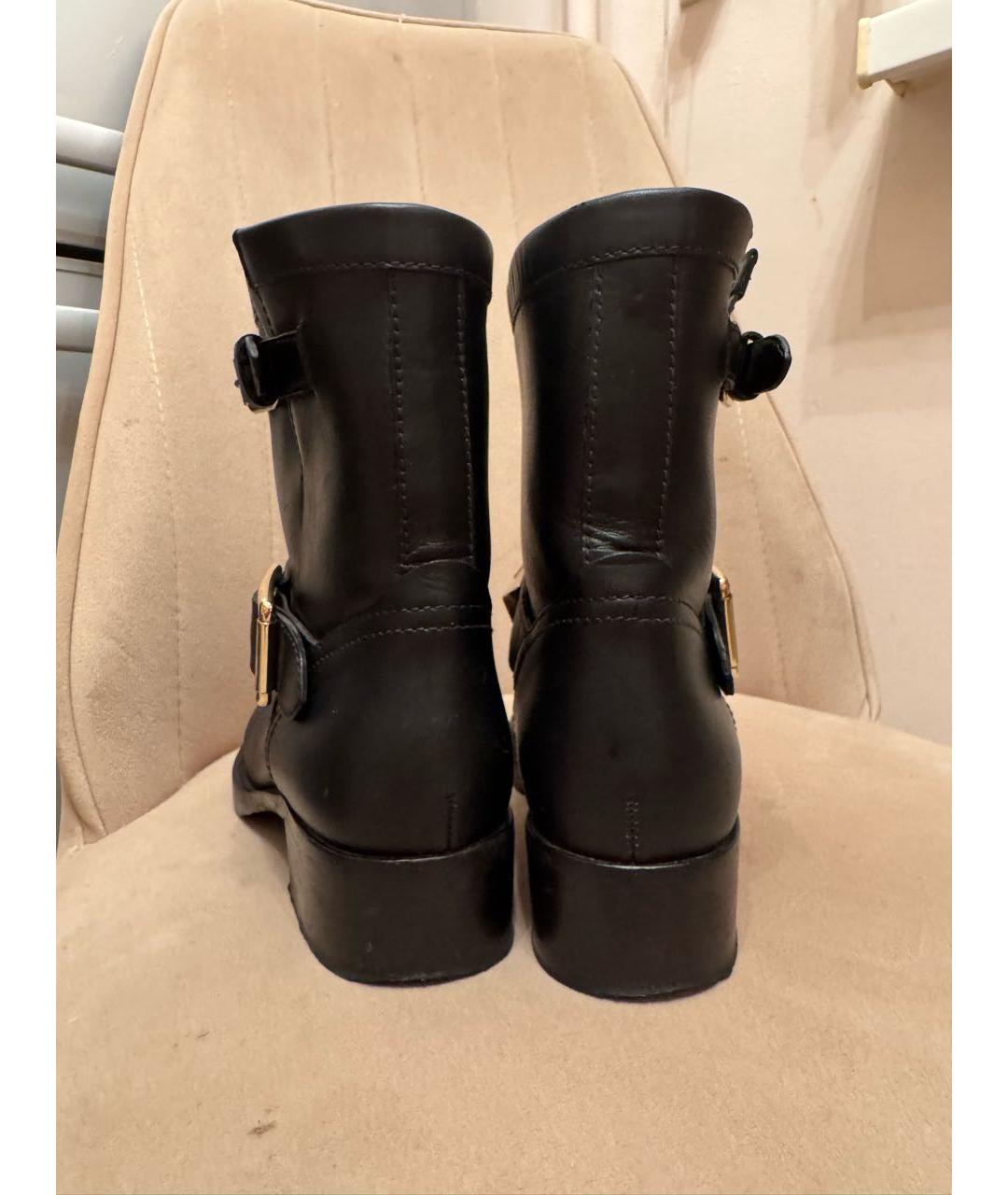 VALENTINO Черные кожаные полусапоги, фото 4