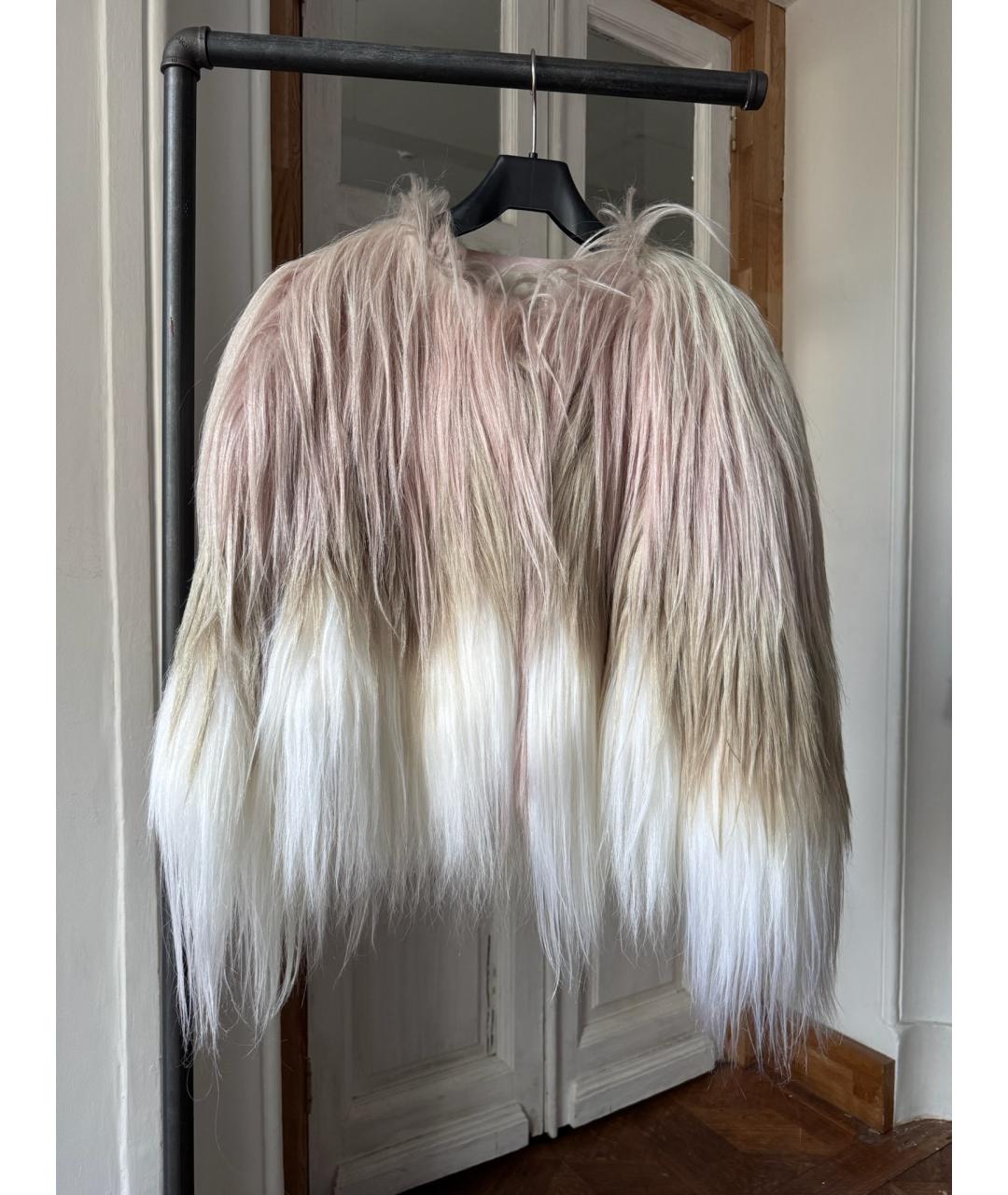 RED VALENTINO Бежевая меховая шуба, фото 7