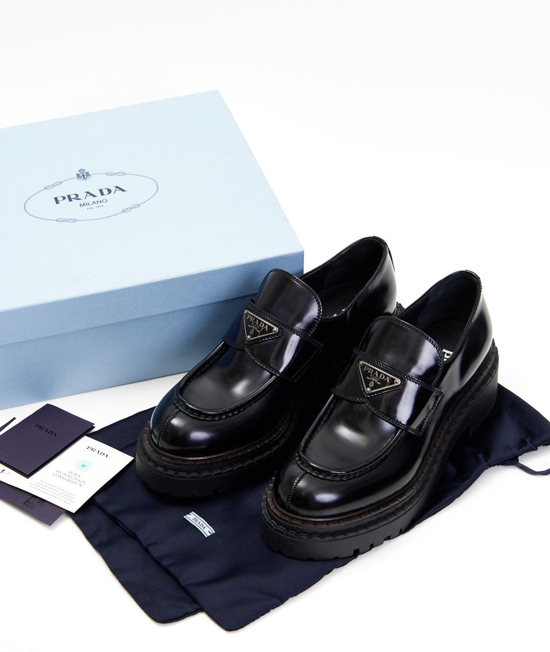 PRADA Черные кожаные лоферы, фото 6