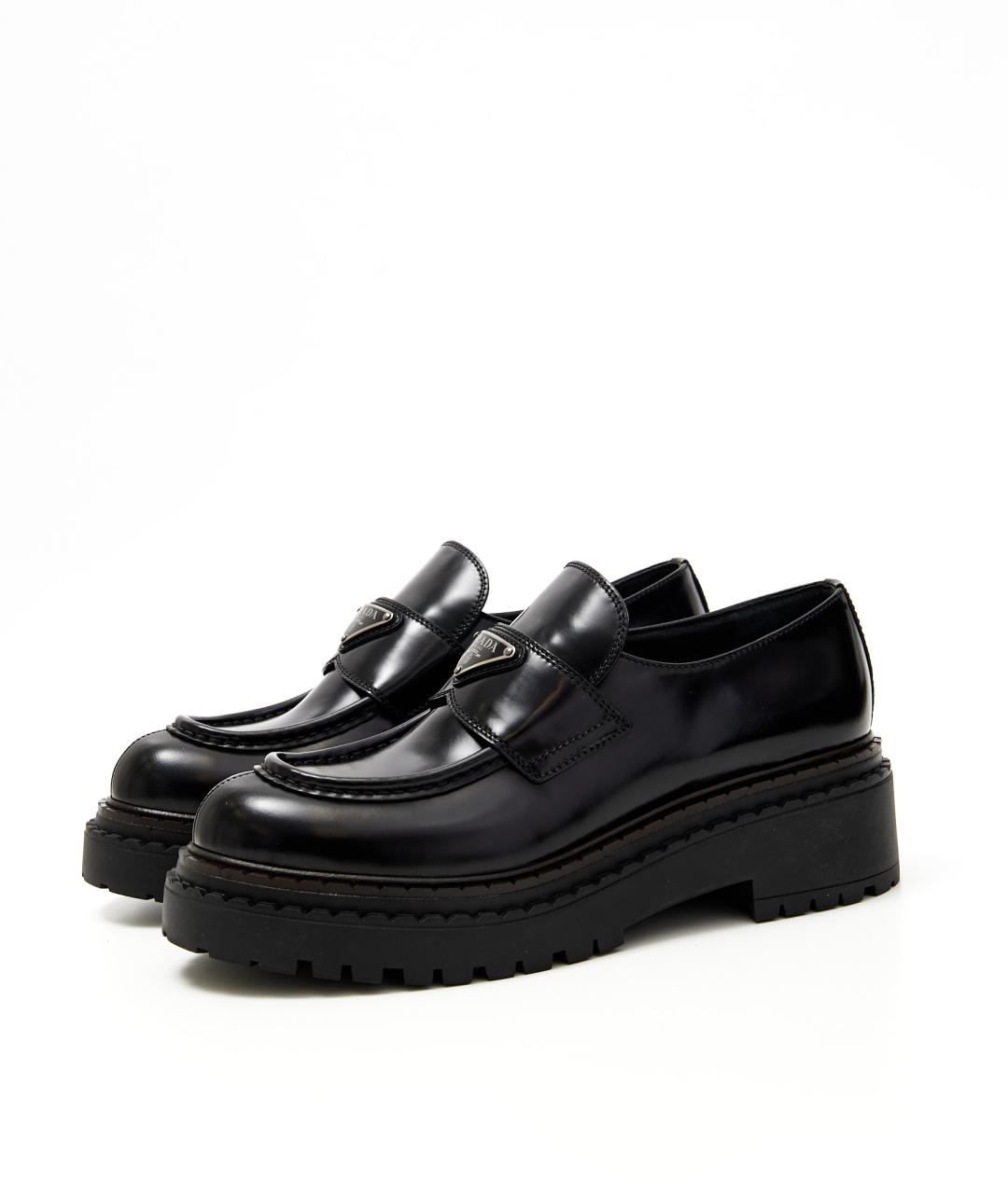 PRADA Черные кожаные лоферы, фото 2