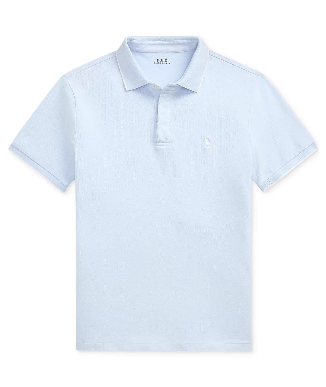 POLO RALPH LAUREN Голубое хлопковое поло с коротким рукавом, фото 1