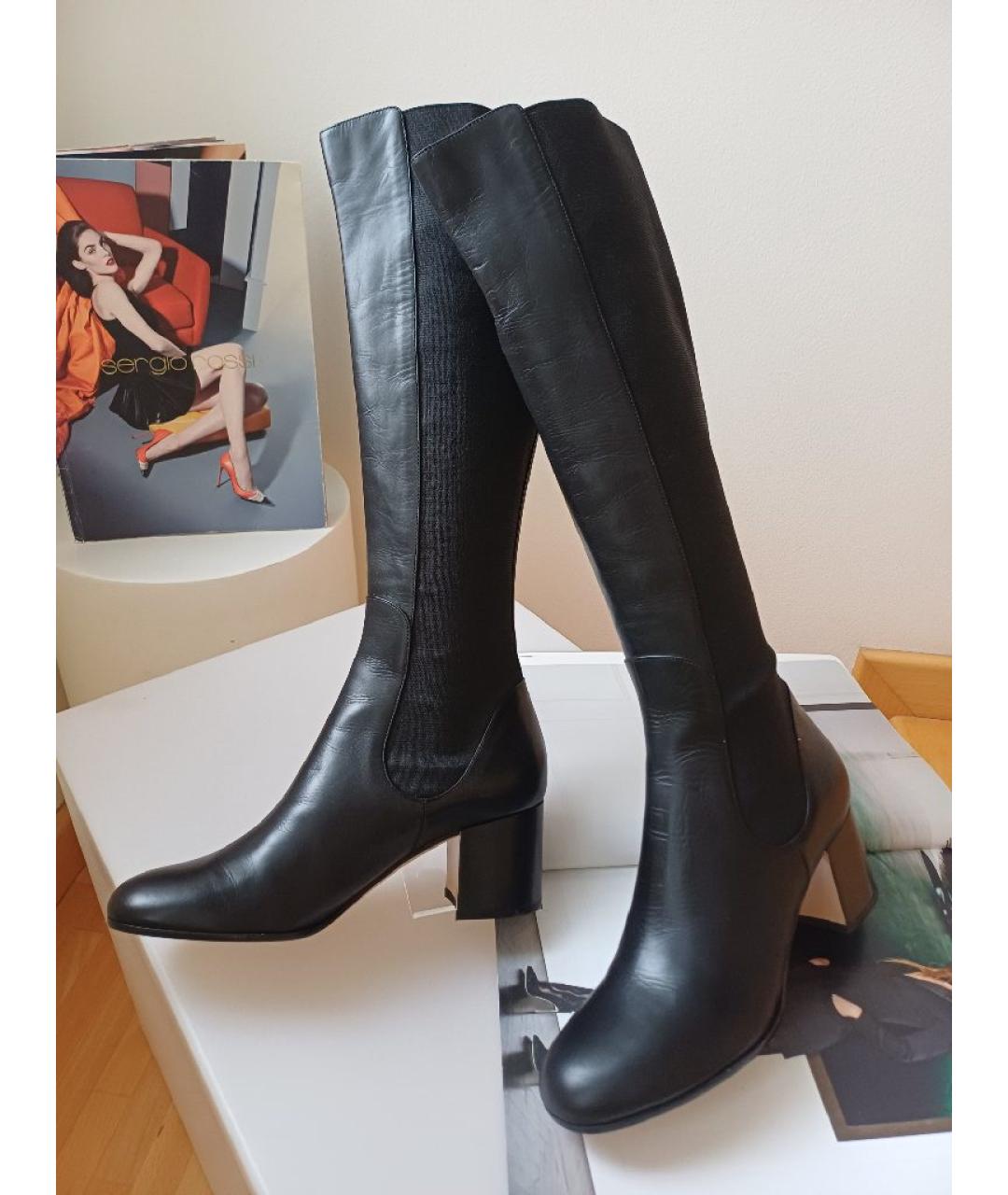 GIANVITO ROSSI Черные кожаные сапоги, фото 4