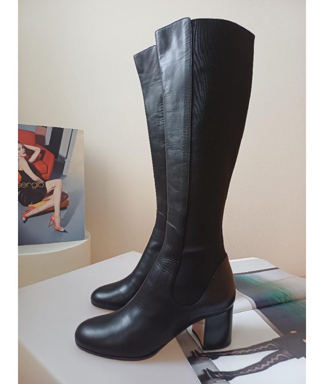 GIANVITO ROSSI Черные кожаные сапоги, фото 2