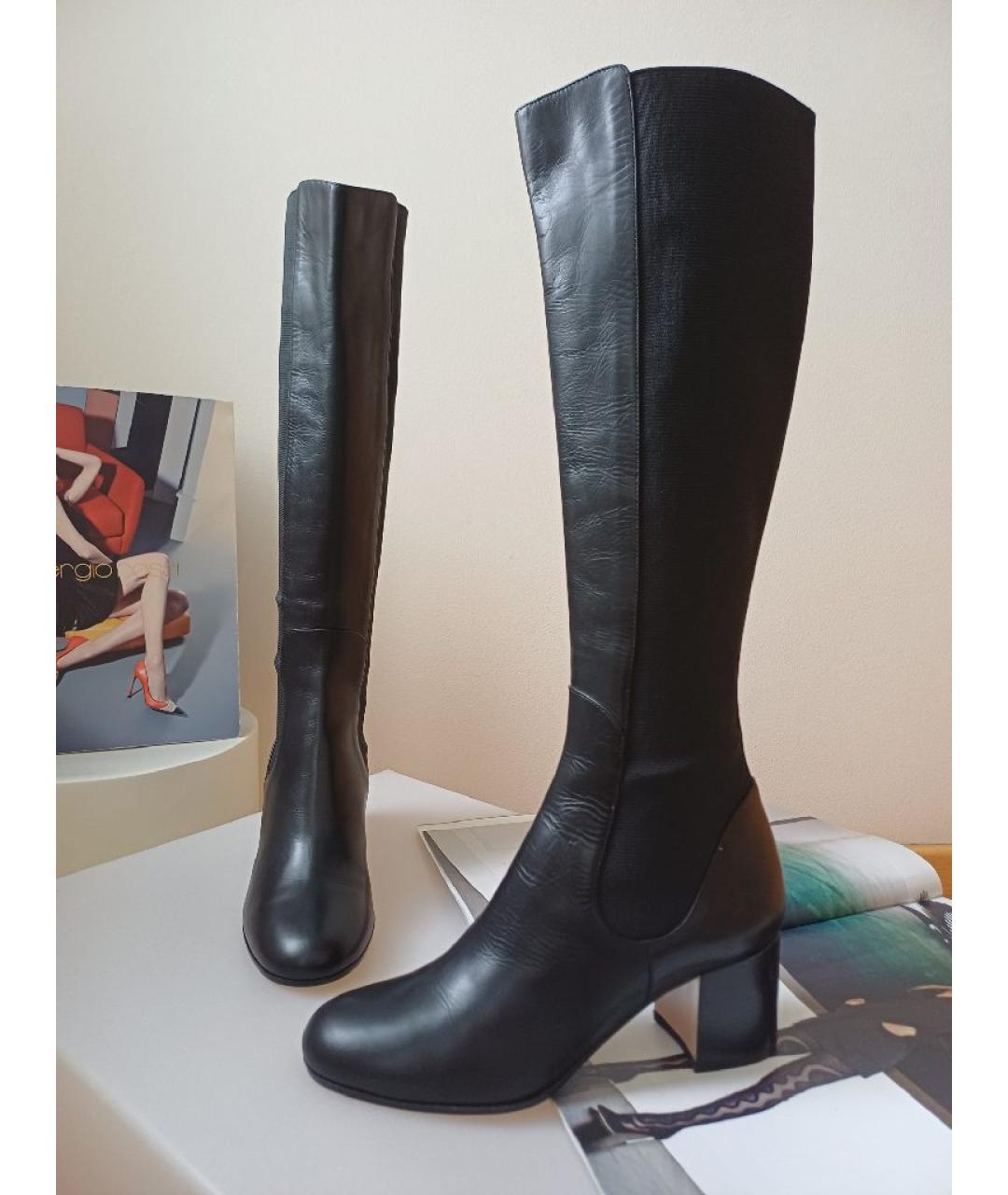 GIANVITO ROSSI Черные кожаные сапоги, фото 3