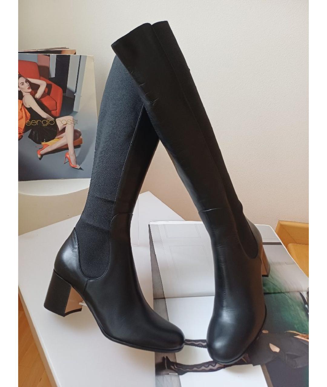 GIANVITO ROSSI Черные кожаные сапоги, фото 5