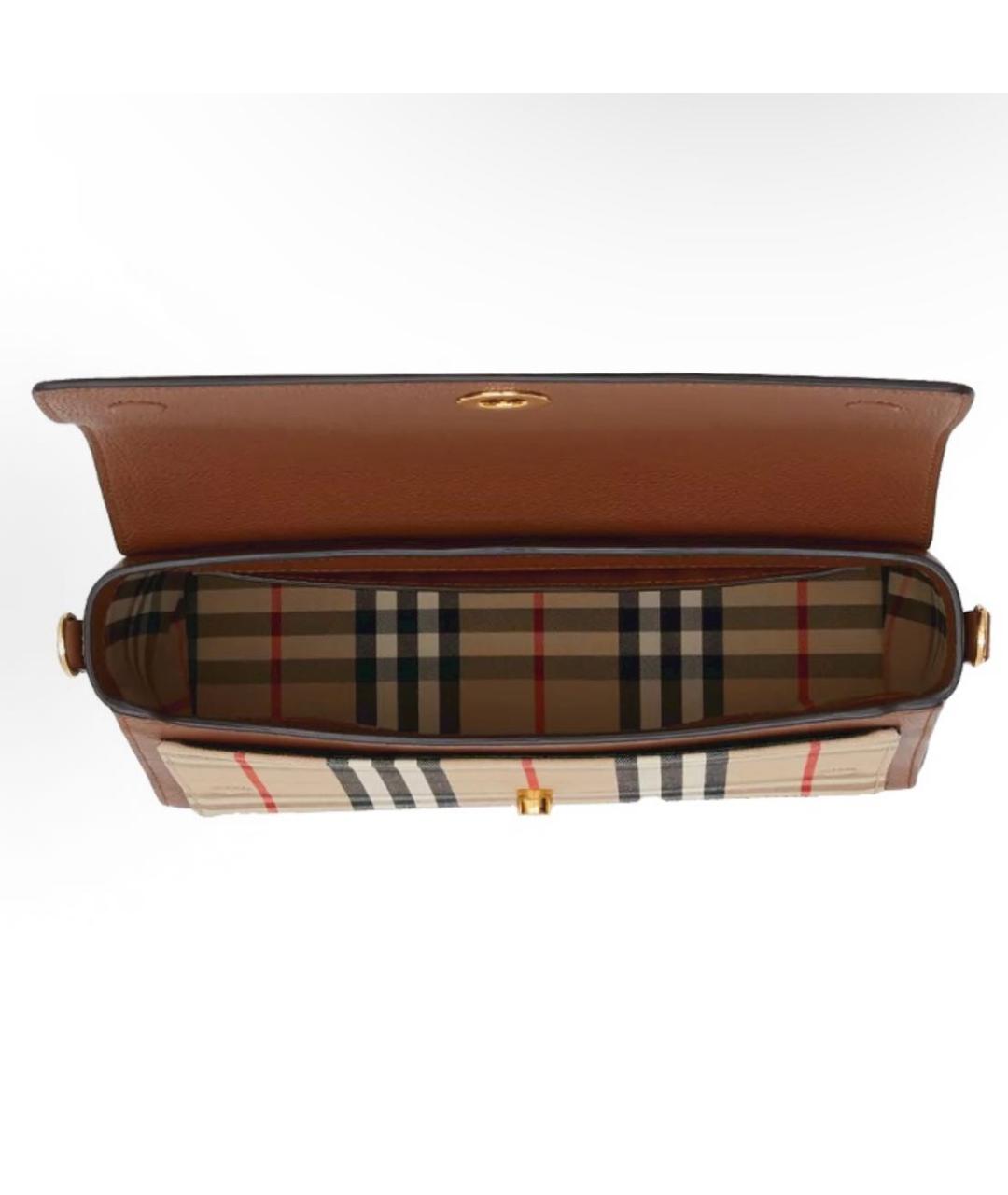 BURBERRY Бежевая кожаная сумка через плечо, фото 5