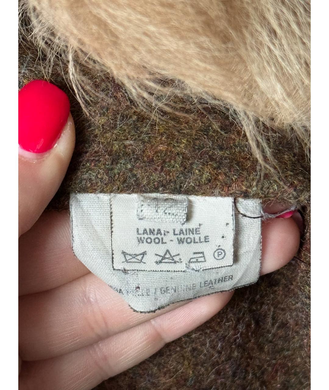 FENDI Зеленая кожаная дубленка, фото 5