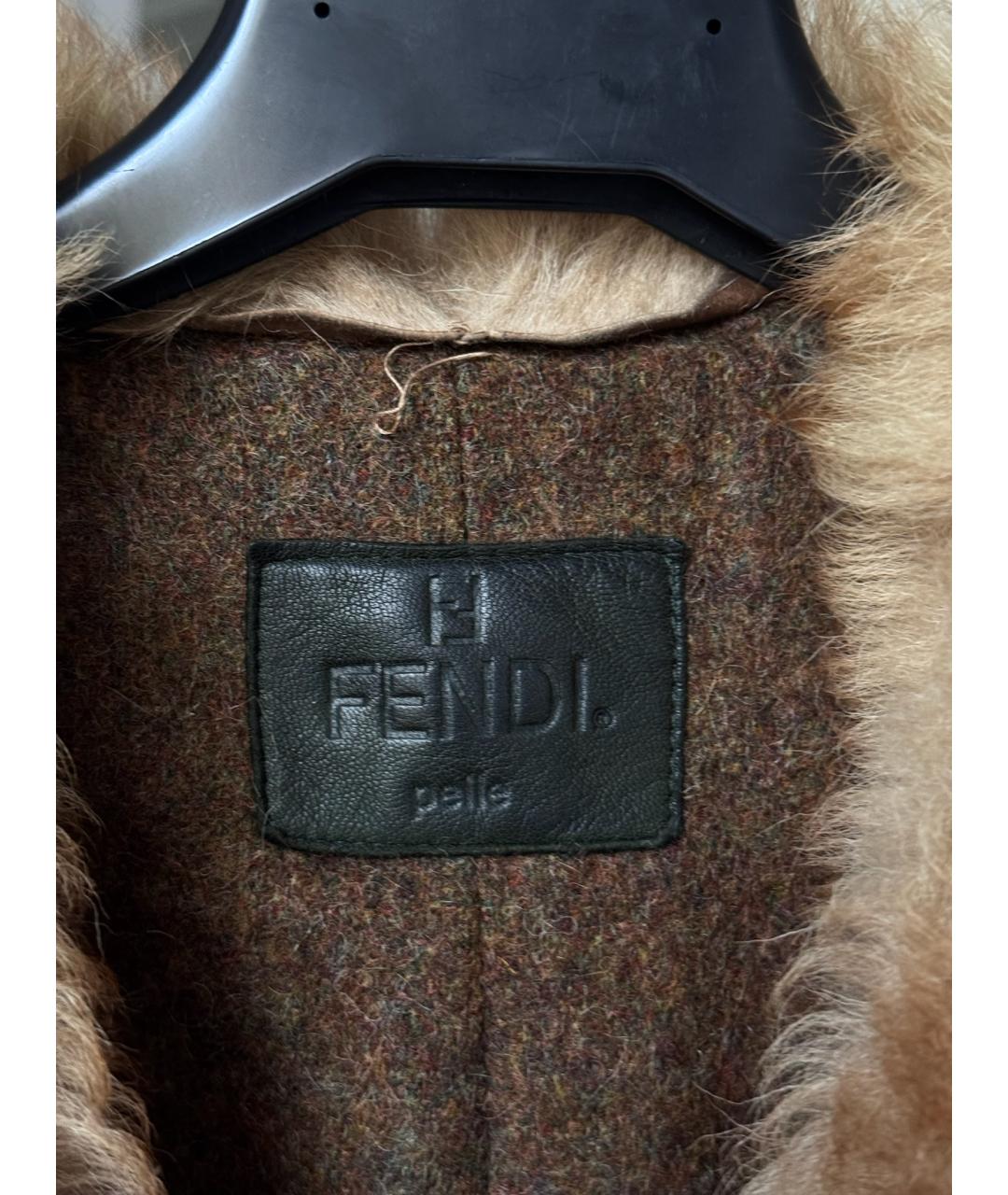 FENDI Зеленая кожаная дубленка, фото 4