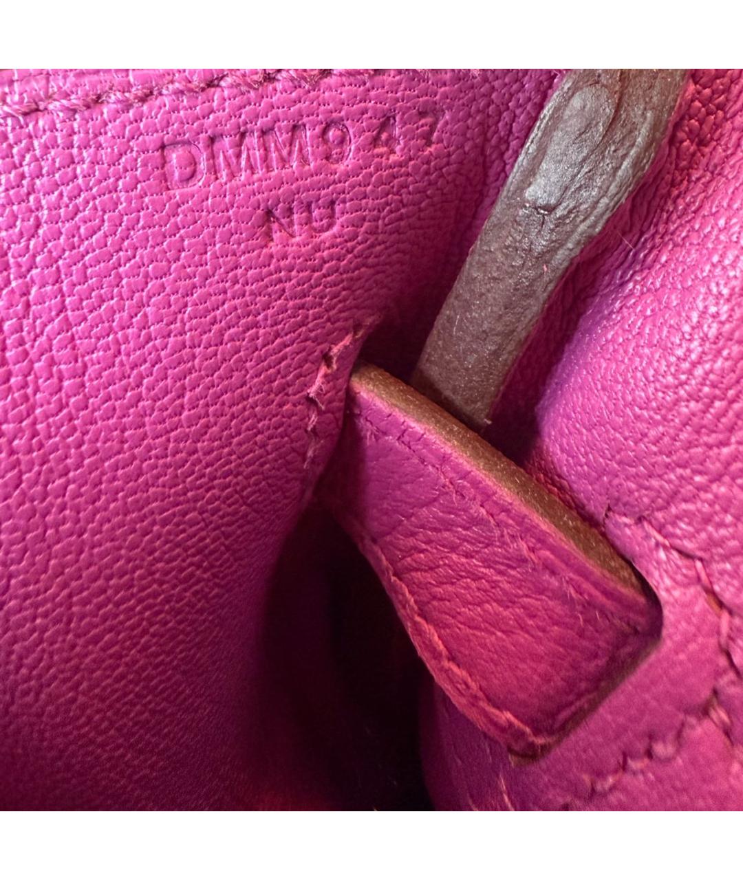 HERMES Фиолетовая кожаная сумка с короткими ручками, фото 6