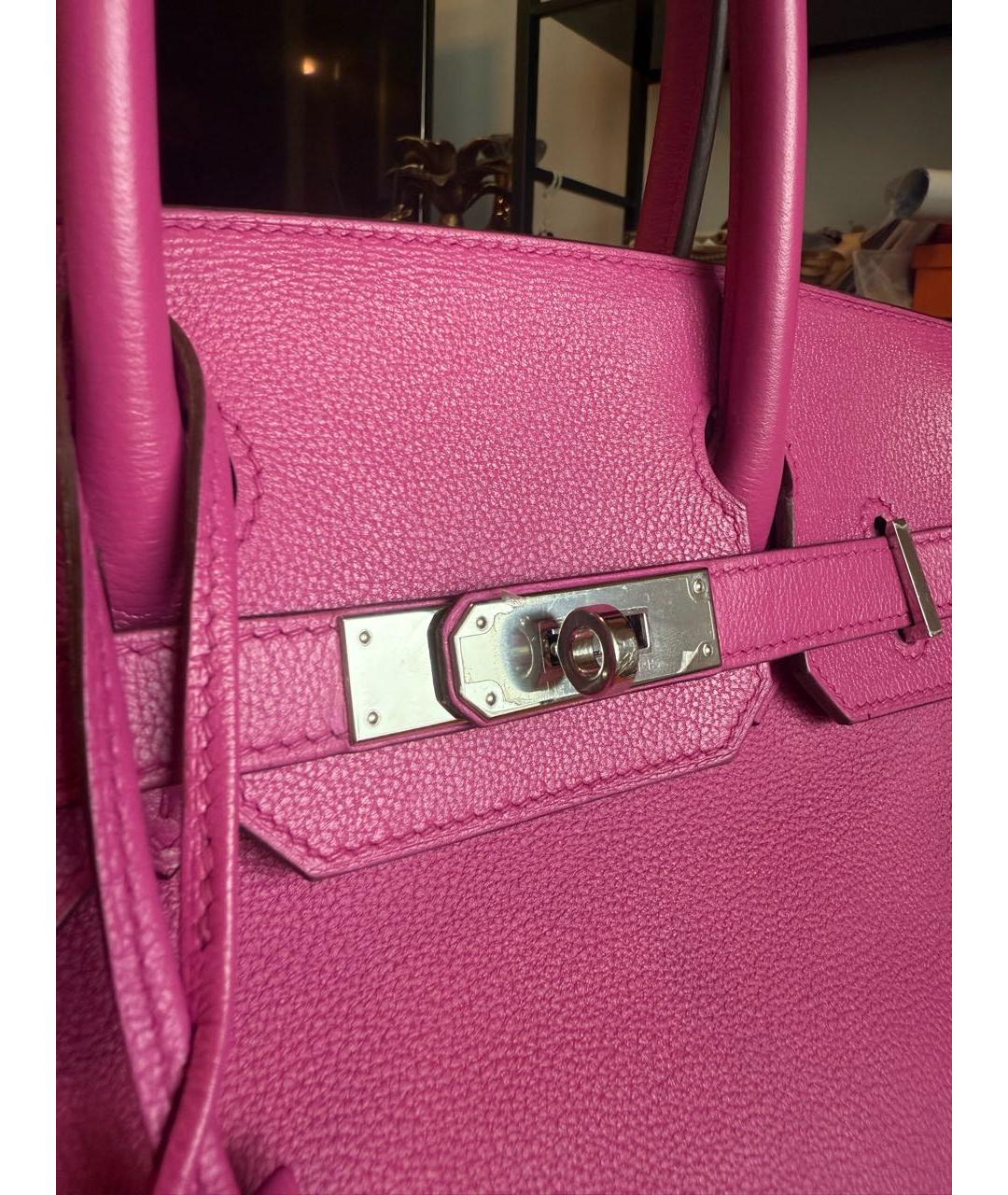 HERMES Фиолетовая кожаная сумка с короткими ручками, фото 3
