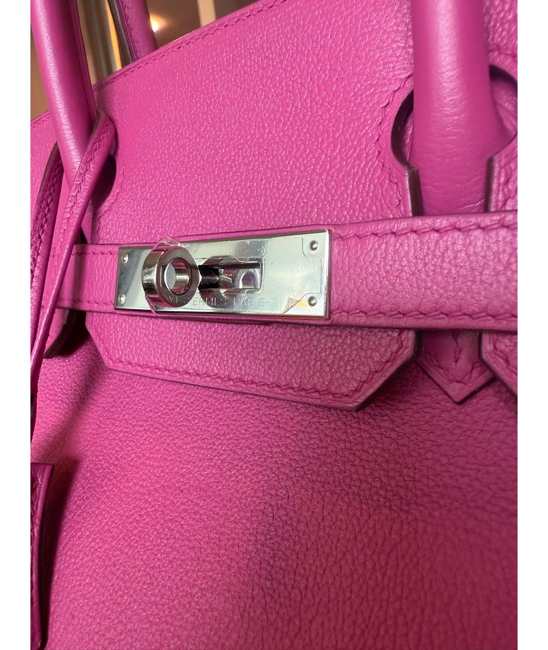 HERMES Фиолетовая кожаная сумка с короткими ручками, фото 4