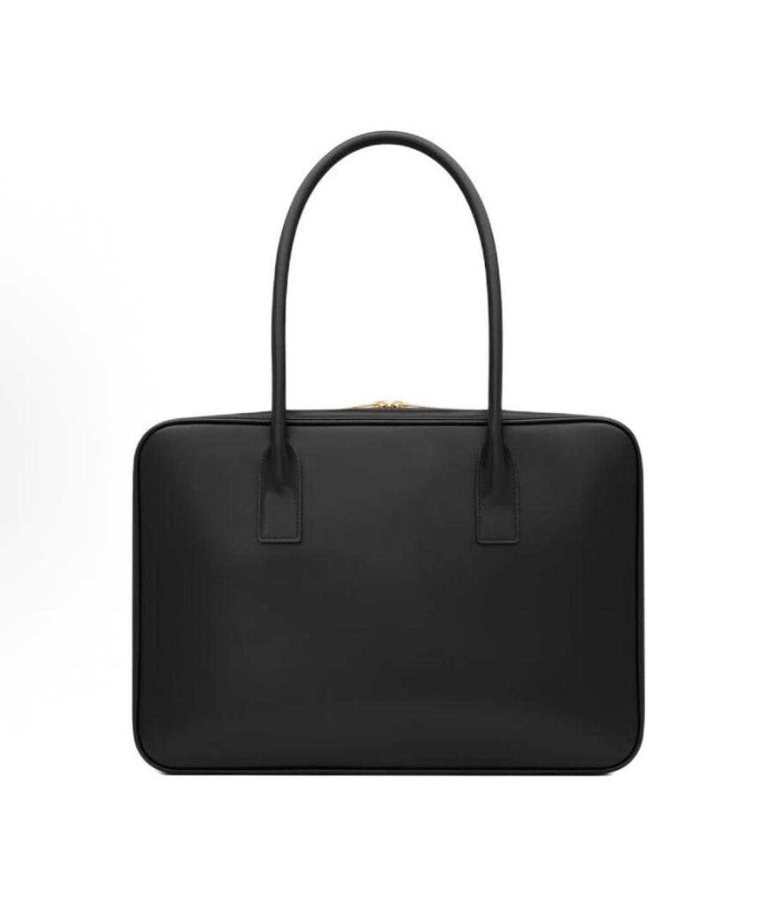 SAINT LAURENT Черная кожаная сумка с короткими ручками, фото 4