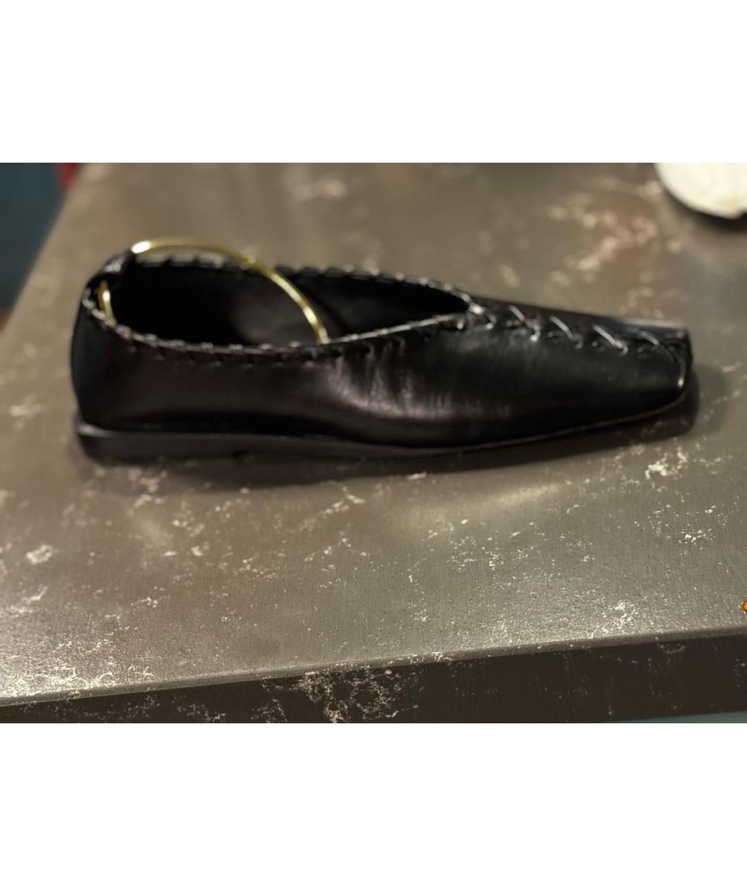 JIL SANDER Черные кожаные балетки, фото 7