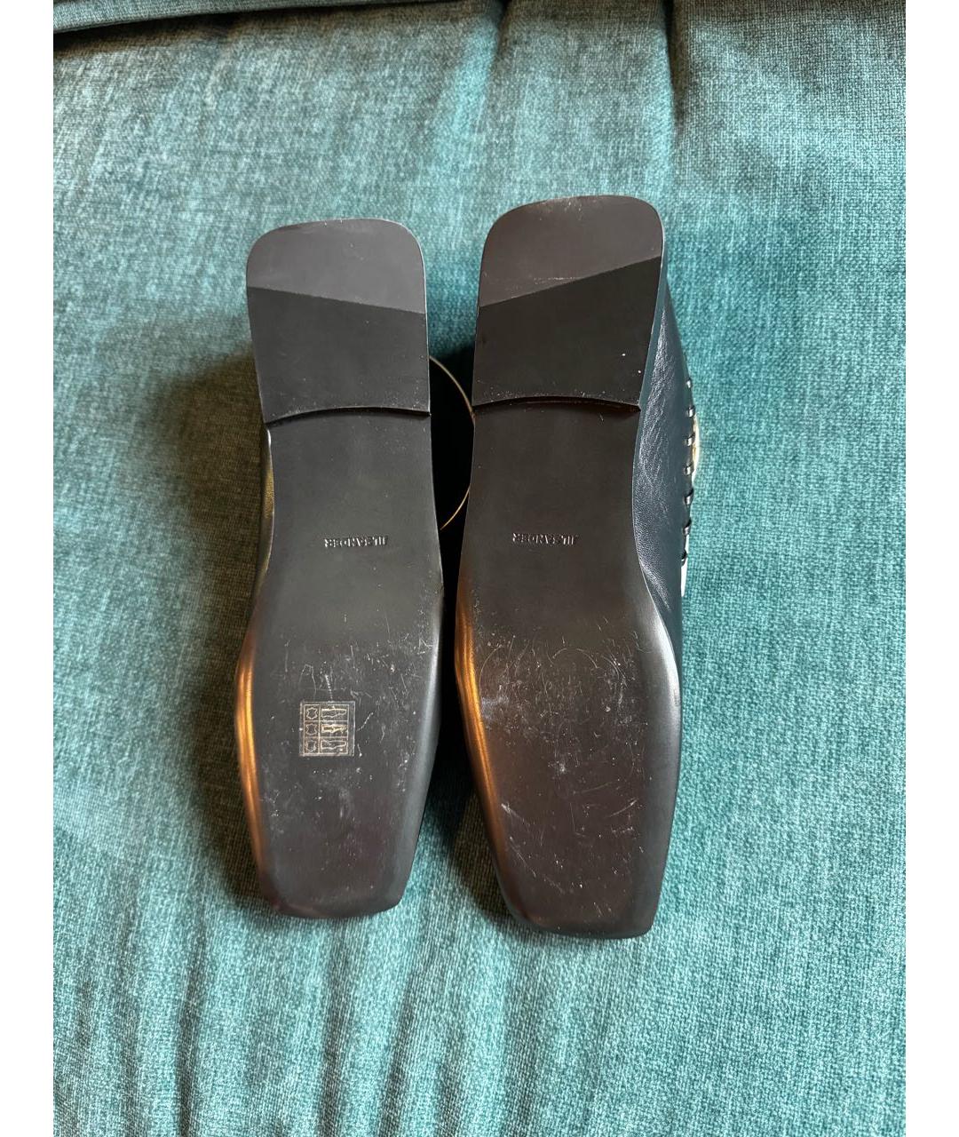 JIL SANDER Черные кожаные балетки, фото 6