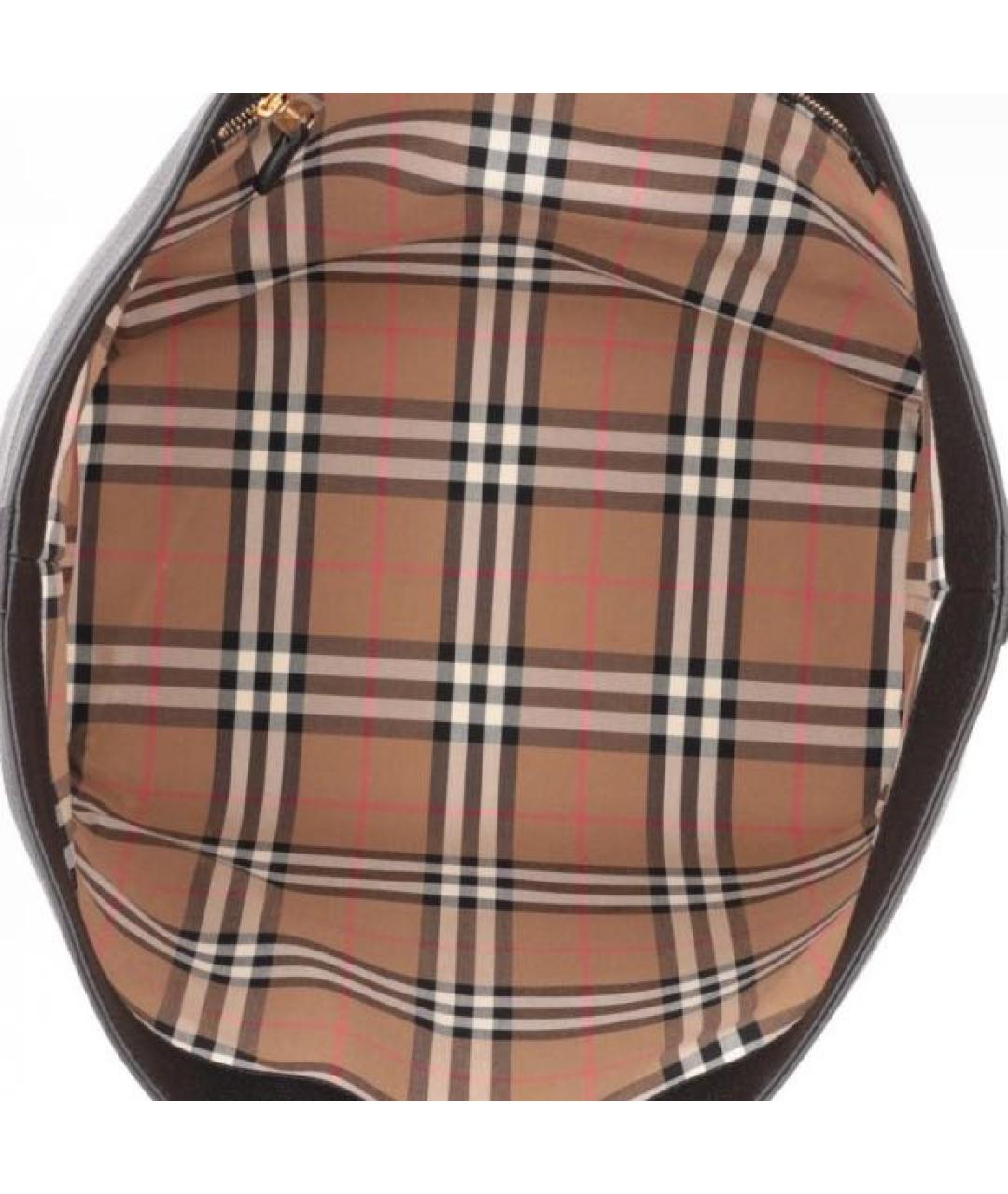 BURBERRY Антрацитовая кожаная сумка тоут, фото 7