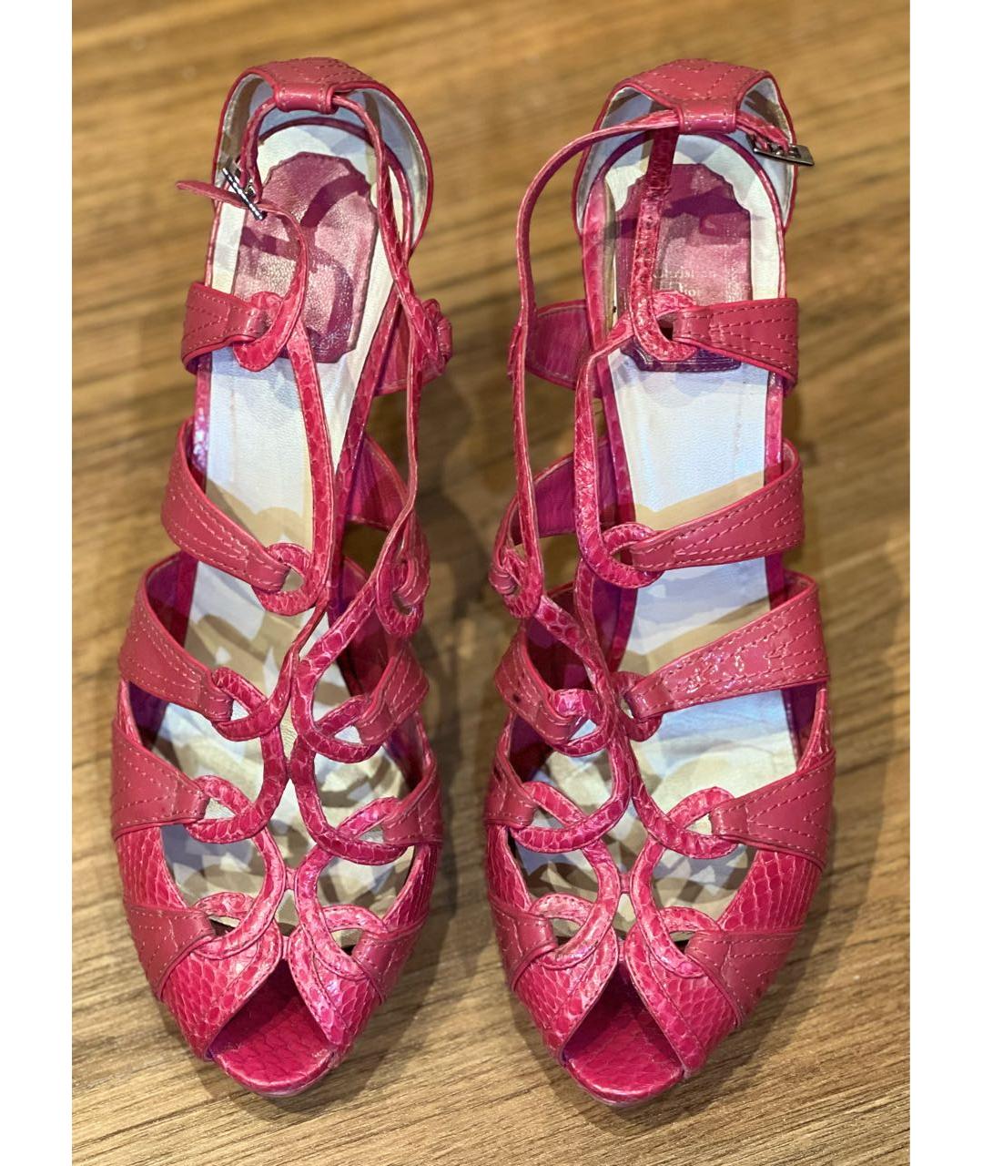 CHRISTIAN DIOR Розовые кожаные босоножки, фото 3