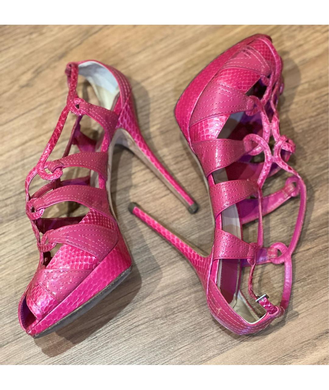 CHRISTIAN DIOR Розовые кожаные босоножки, фото 7