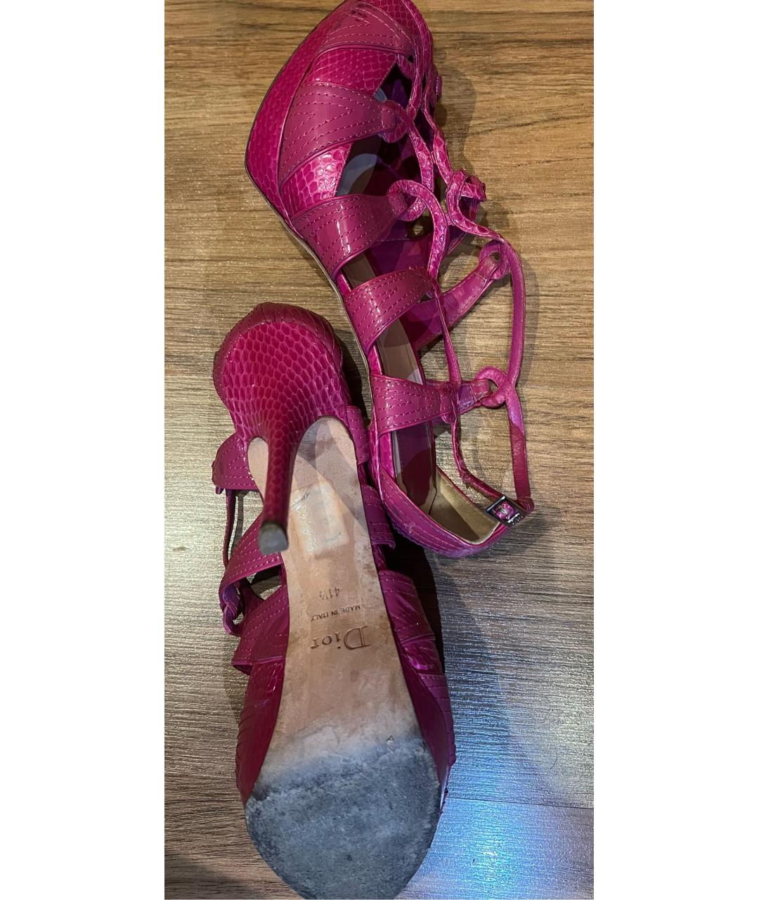 CHRISTIAN DIOR Розовые кожаные босоножки, фото 5