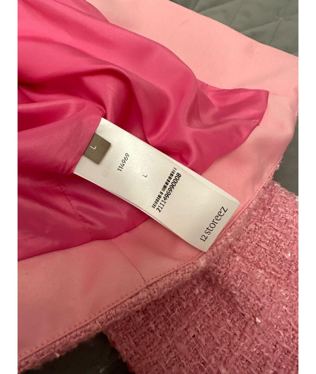 12 STOREEZ Розовый твидовый жакет/пиджак, фото 4