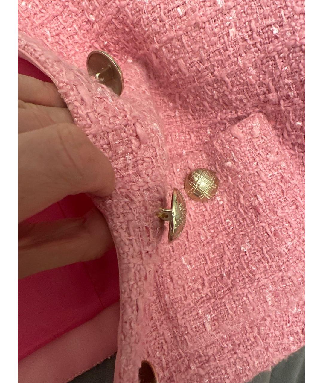 12 STOREEZ Розовый твидовый жакет/пиджак, фото 7