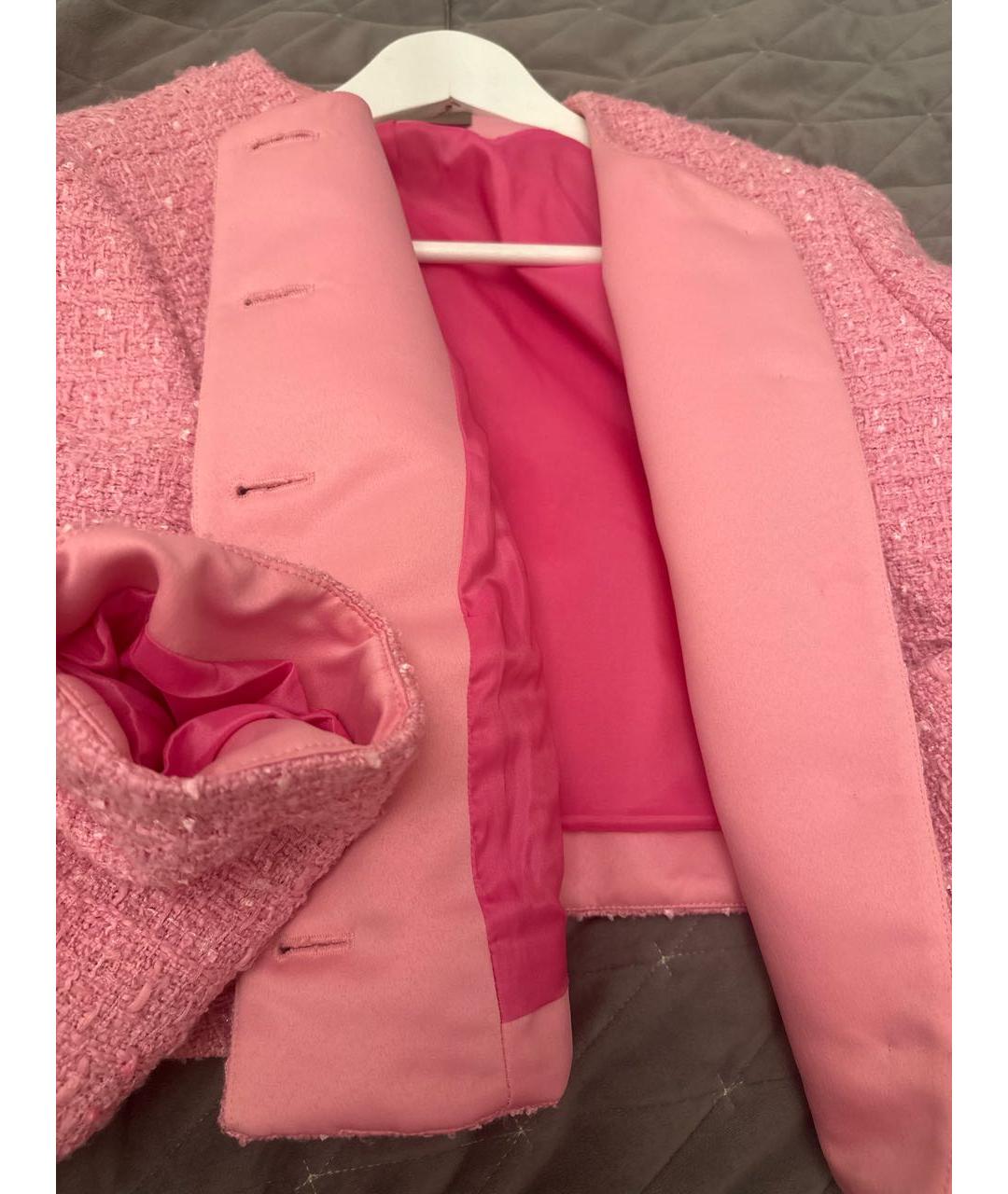 12 STOREEZ Розовый твидовый жакет/пиджак, фото 6