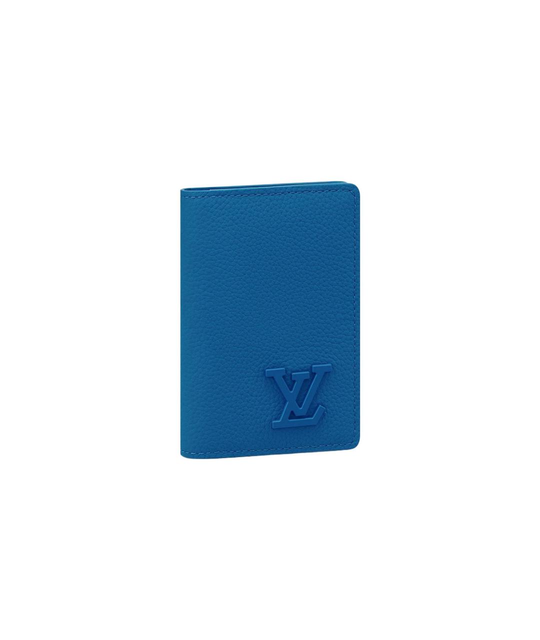 LOUIS VUITTON Синий кожаный кошелек, фото 1