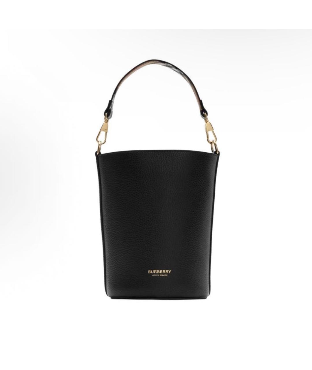 BURBERRY Черная кожаная сумка тоут, фото 2