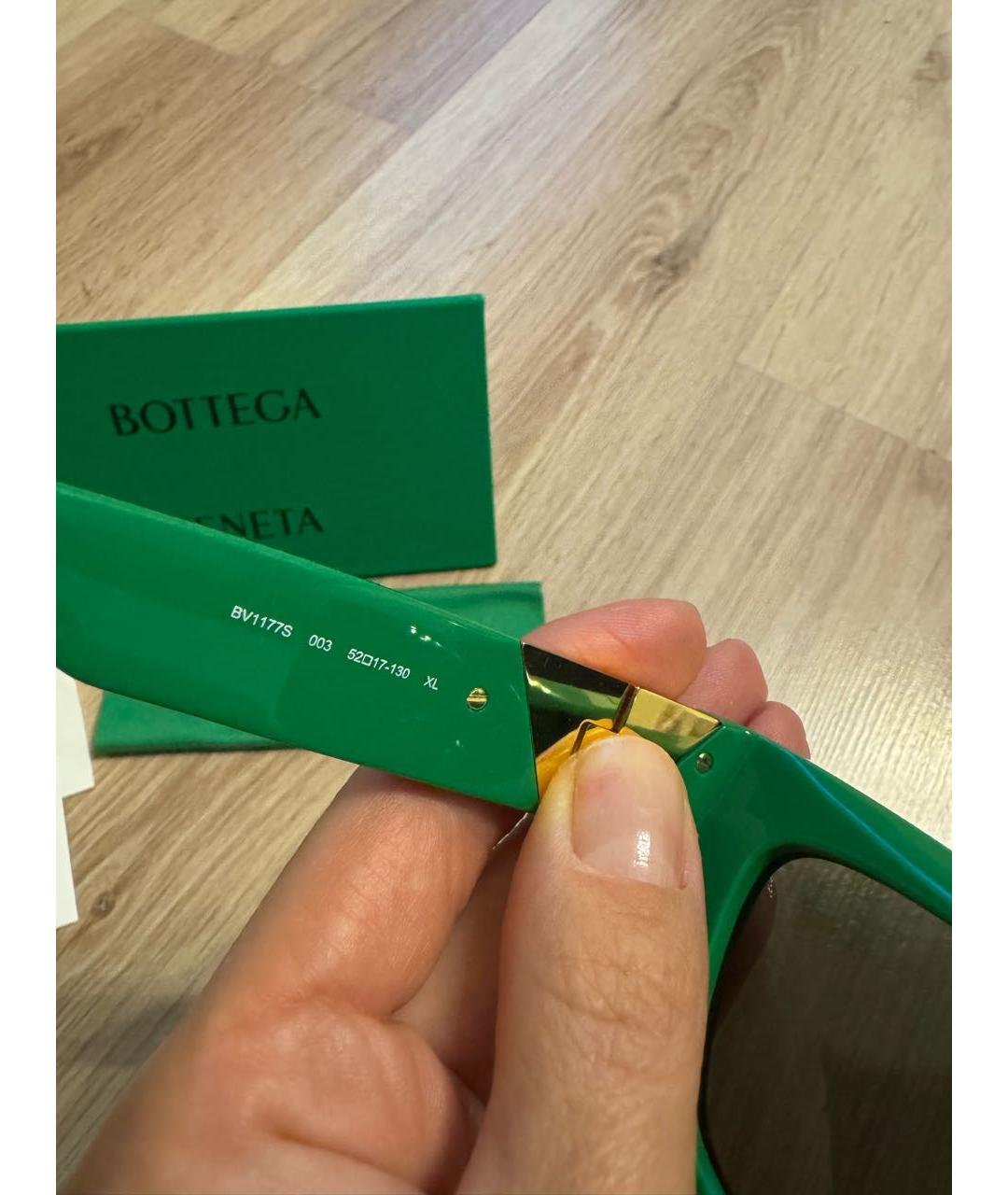 BOTTEGA VENETA Зеленые пластиковые солнцезащитные очки, фото 6