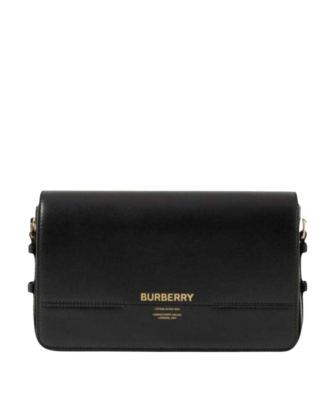 BURBERRY Черная кожаная сумка через плечо, фото 1