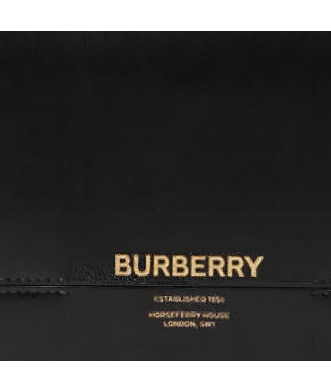BURBERRY Черная кожаная сумка через плечо, фото 5