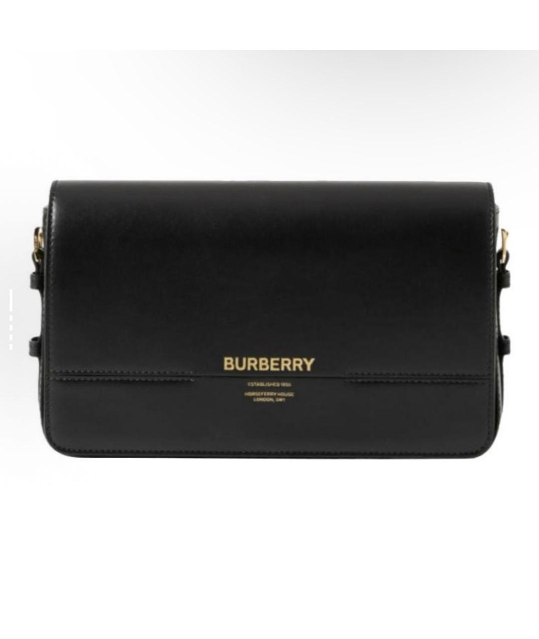 BURBERRY Черная кожаная сумка через плечо, фото 6