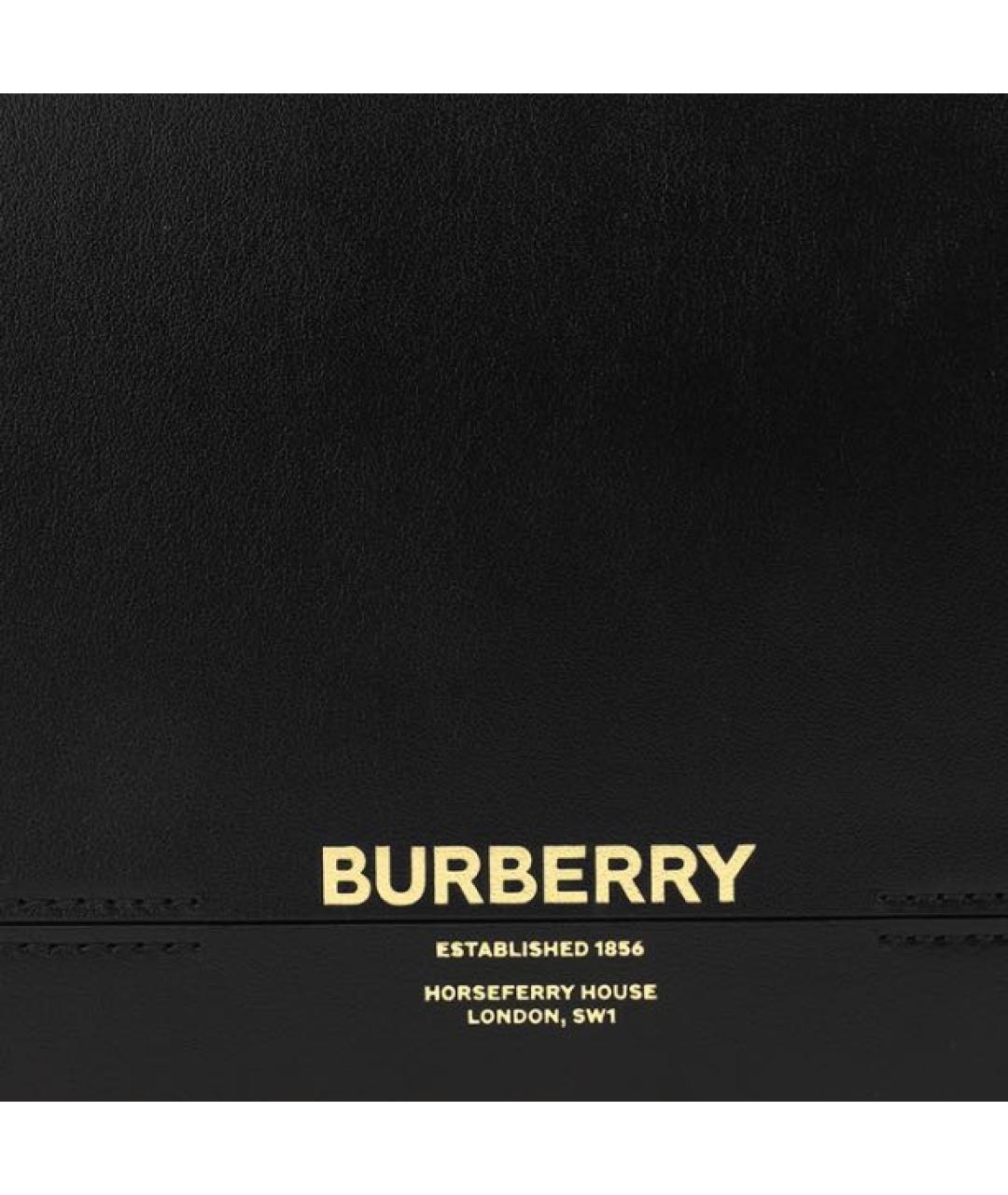 BURBERRY Черная кожаная сумка через плечо, фото 7