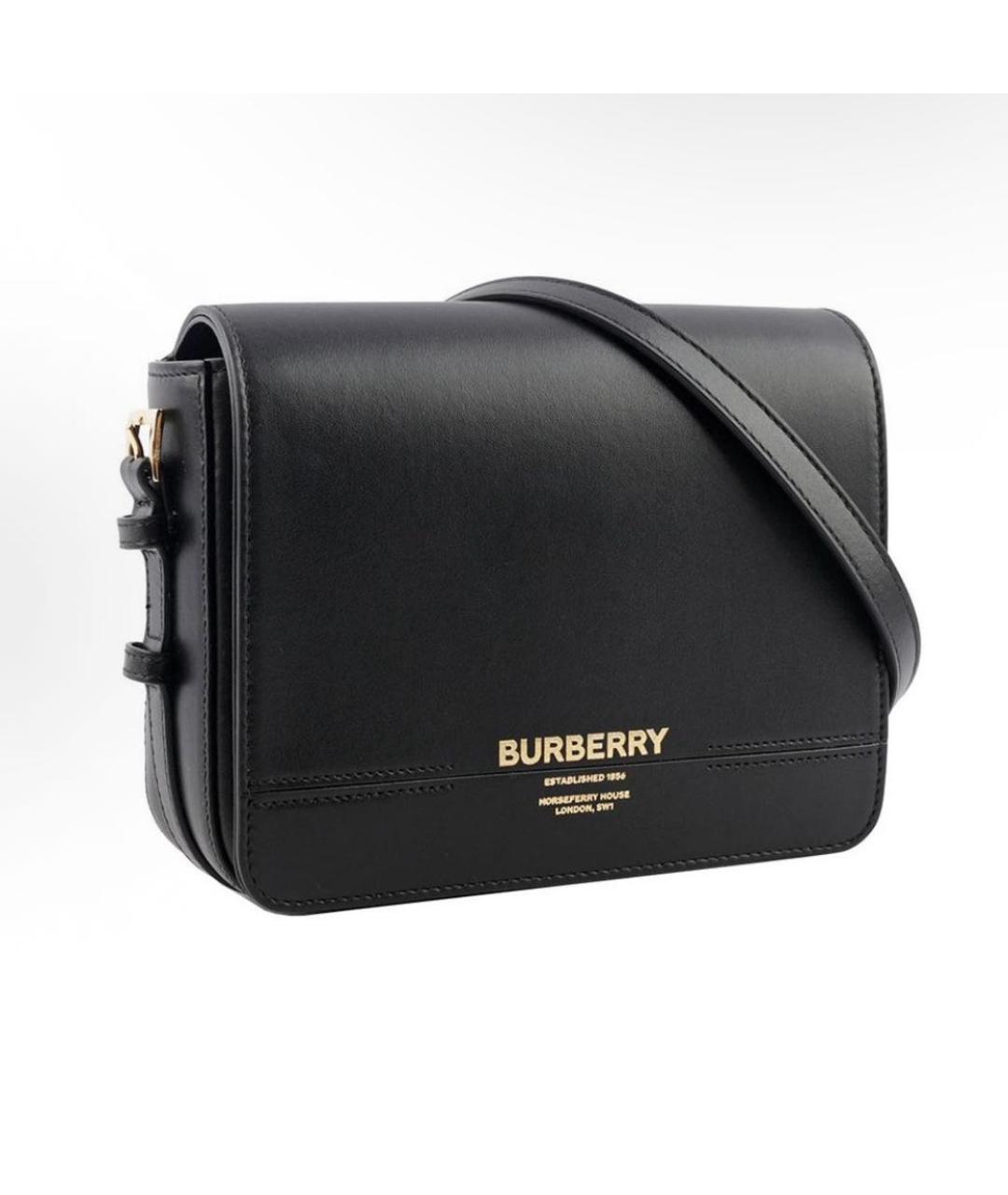 BURBERRY Черная кожаная сумка через плечо, фото 2