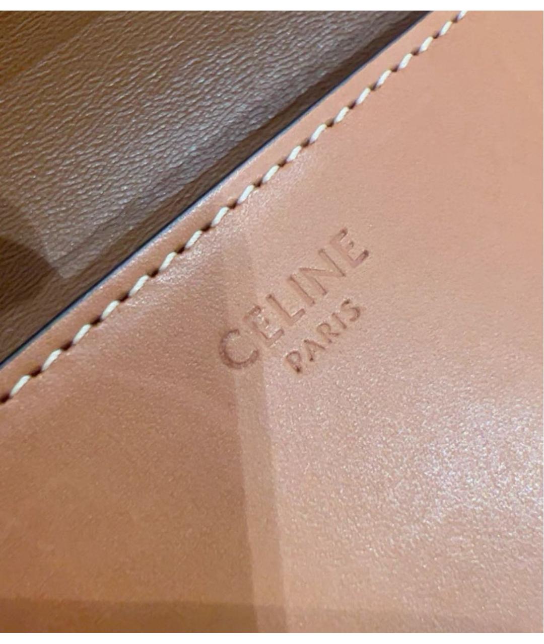CELINE Коричневая кожаная сумка через плечо, фото 6