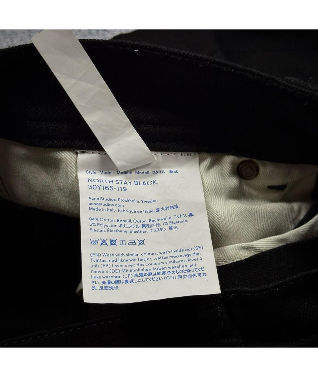 ACNE STUDIOS Черные хлопко-полиэстеровые прямые джинсы, фото 6