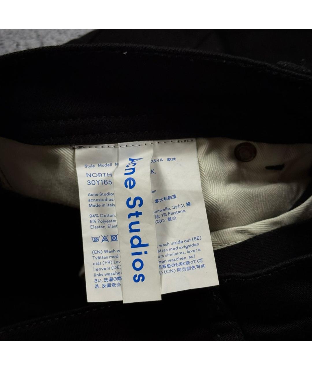 ACNE STUDIOS Черные хлопко-полиэстеровые прямые джинсы, фото 5