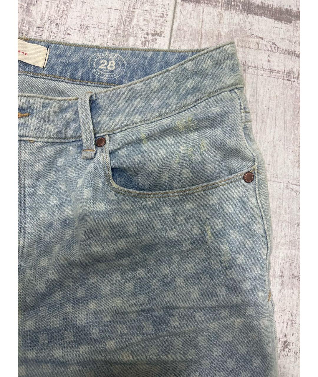 MARC BY MARC JACOBS Голубые хлопко-полиэстеровые джинсы слим, фото 4