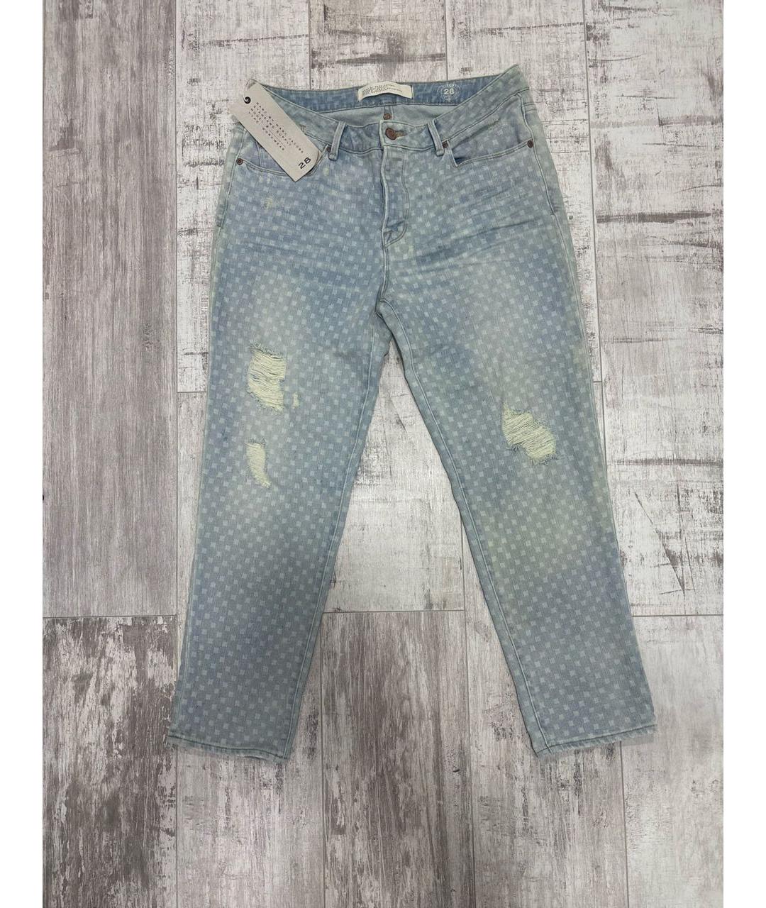 MARC BY MARC JACOBS Голубые хлопко-полиэстеровые джинсы слим, фото 5