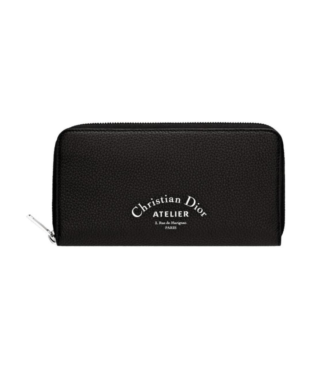 CHRISTIAN DIOR Черный кожаный кошелек, фото 1