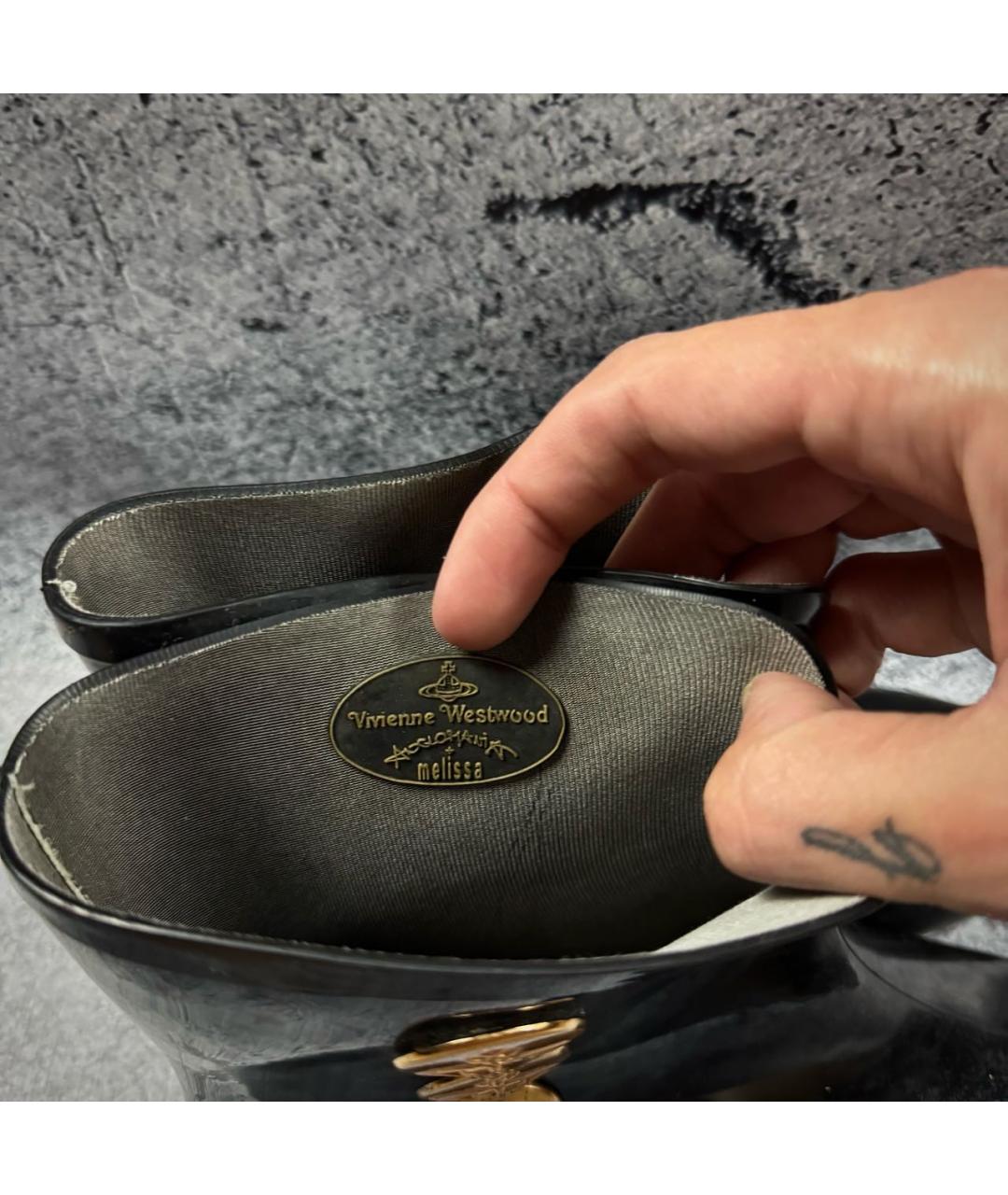 VIVIENNE WESTWOOD Черные резиновые полусапоги, фото 5