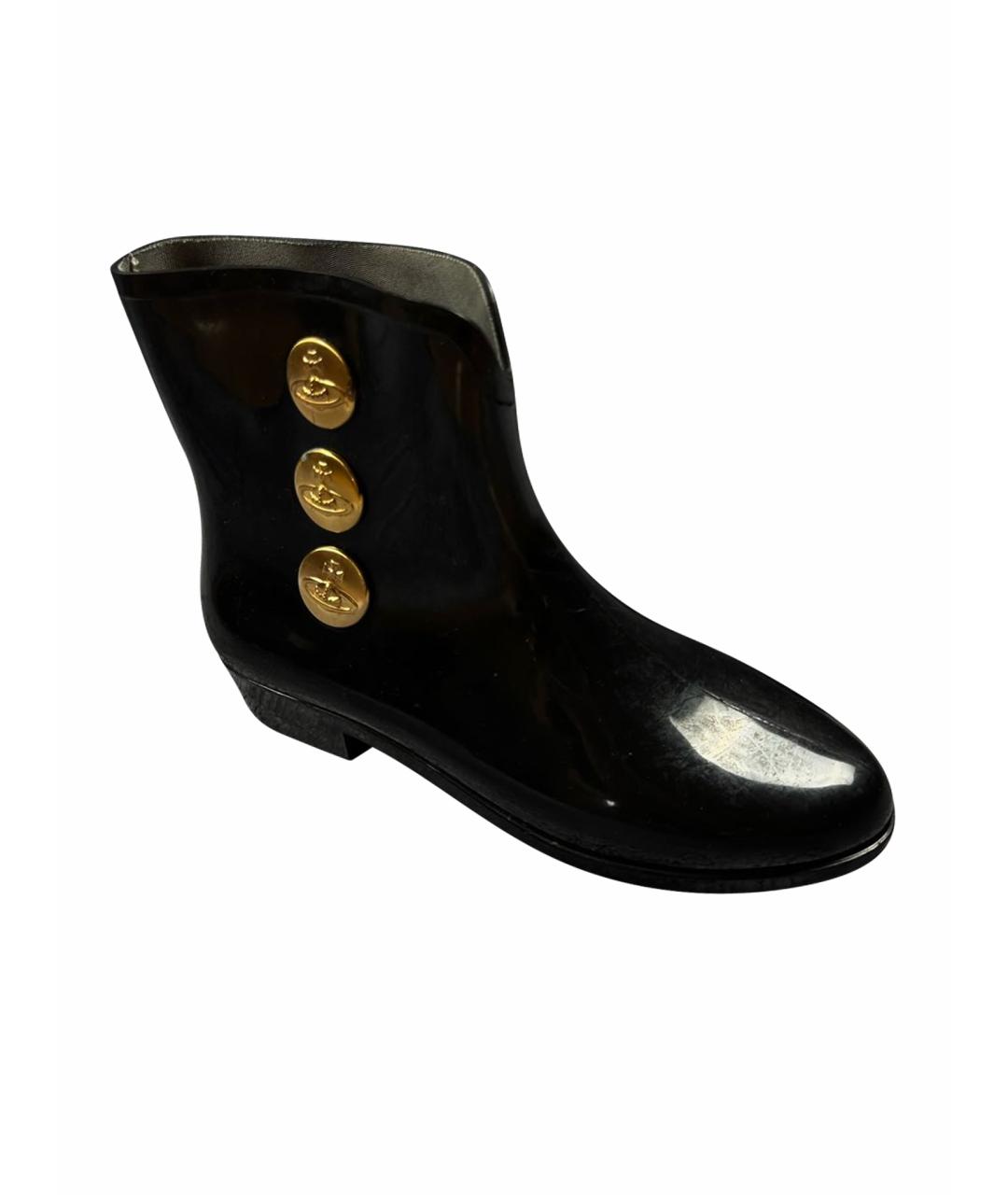 VIVIENNE WESTWOOD Черные резиновые полусапоги, фото 1