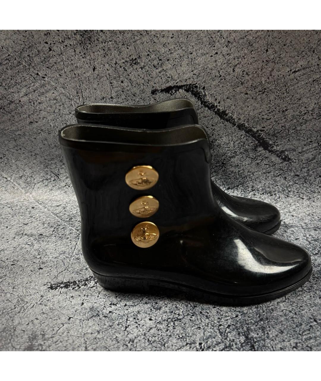 VIVIENNE WESTWOOD Черные резиновые полусапоги, фото 3