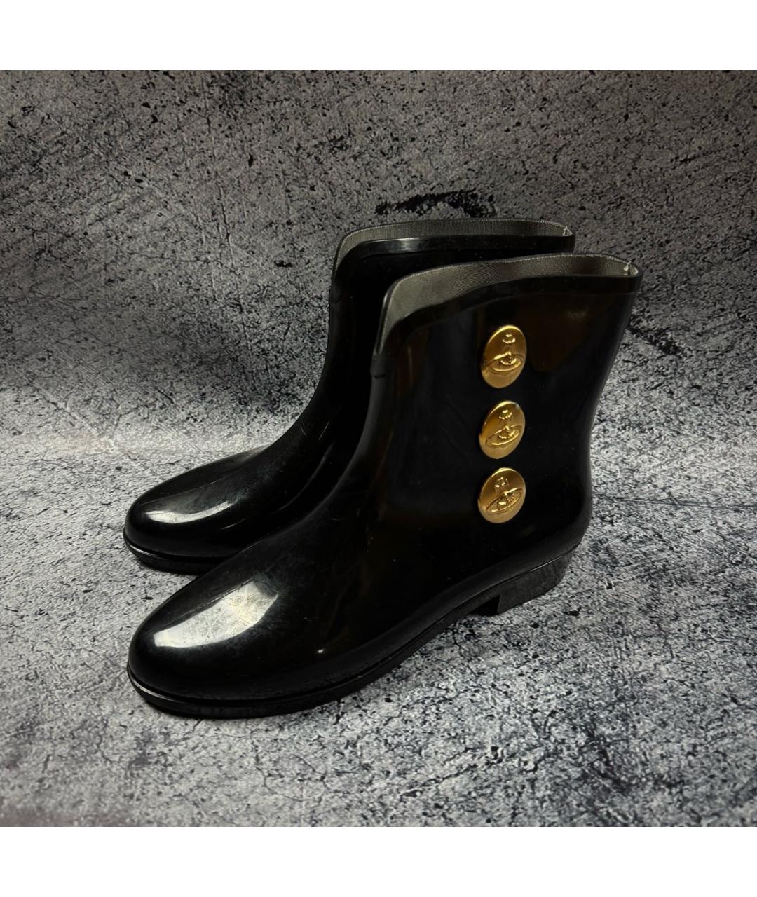 VIVIENNE WESTWOOD Черные резиновые полусапоги, фото 7