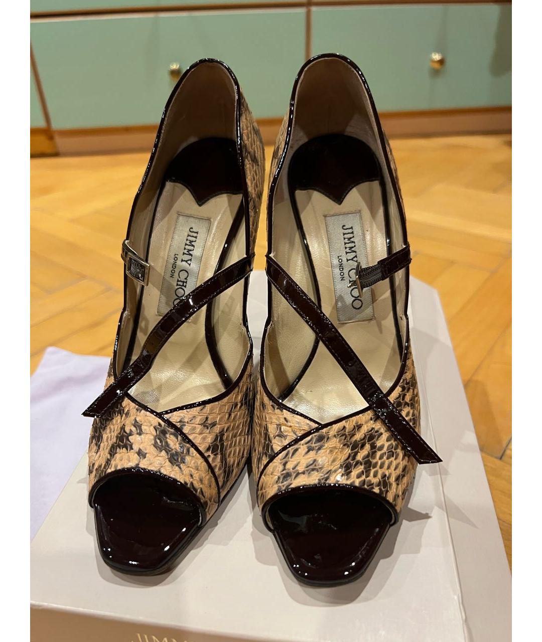 JIMMY CHOO Коричневые кожаные туфли, фото 2