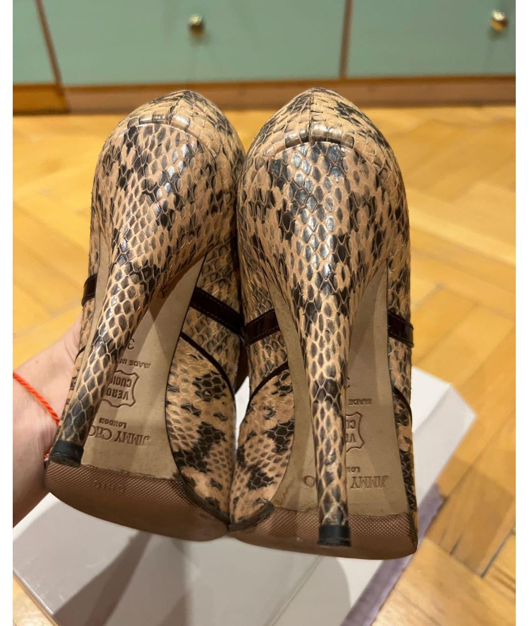 JIMMY CHOO Коричневые кожаные туфли, фото 7