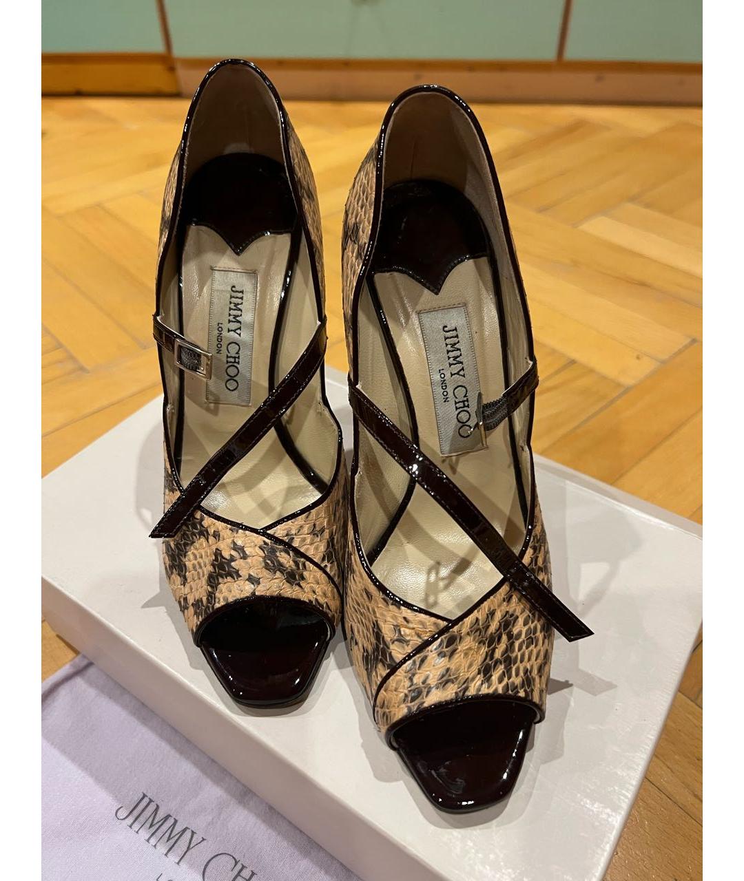 JIMMY CHOO Коричневые кожаные туфли, фото 3