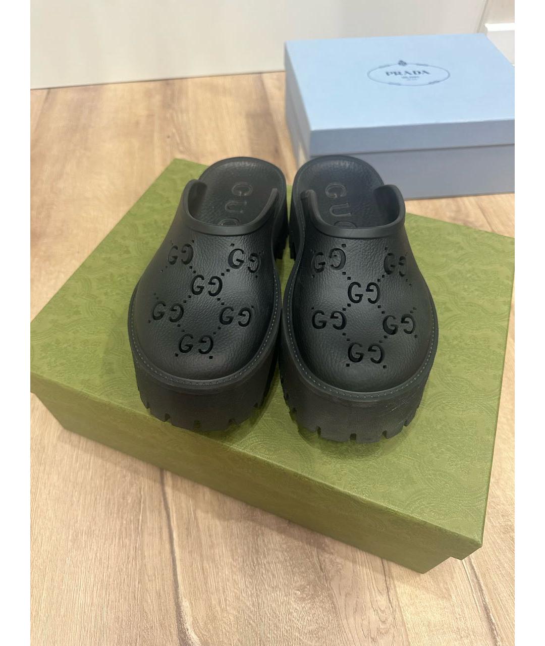 GUCCI Черные мюли, фото 2