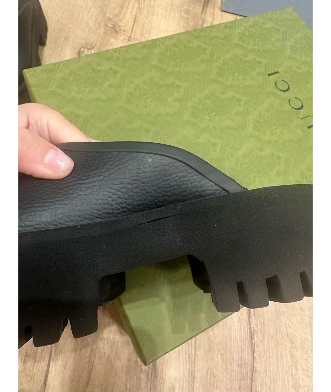 GUCCI Черные мюли, фото 7