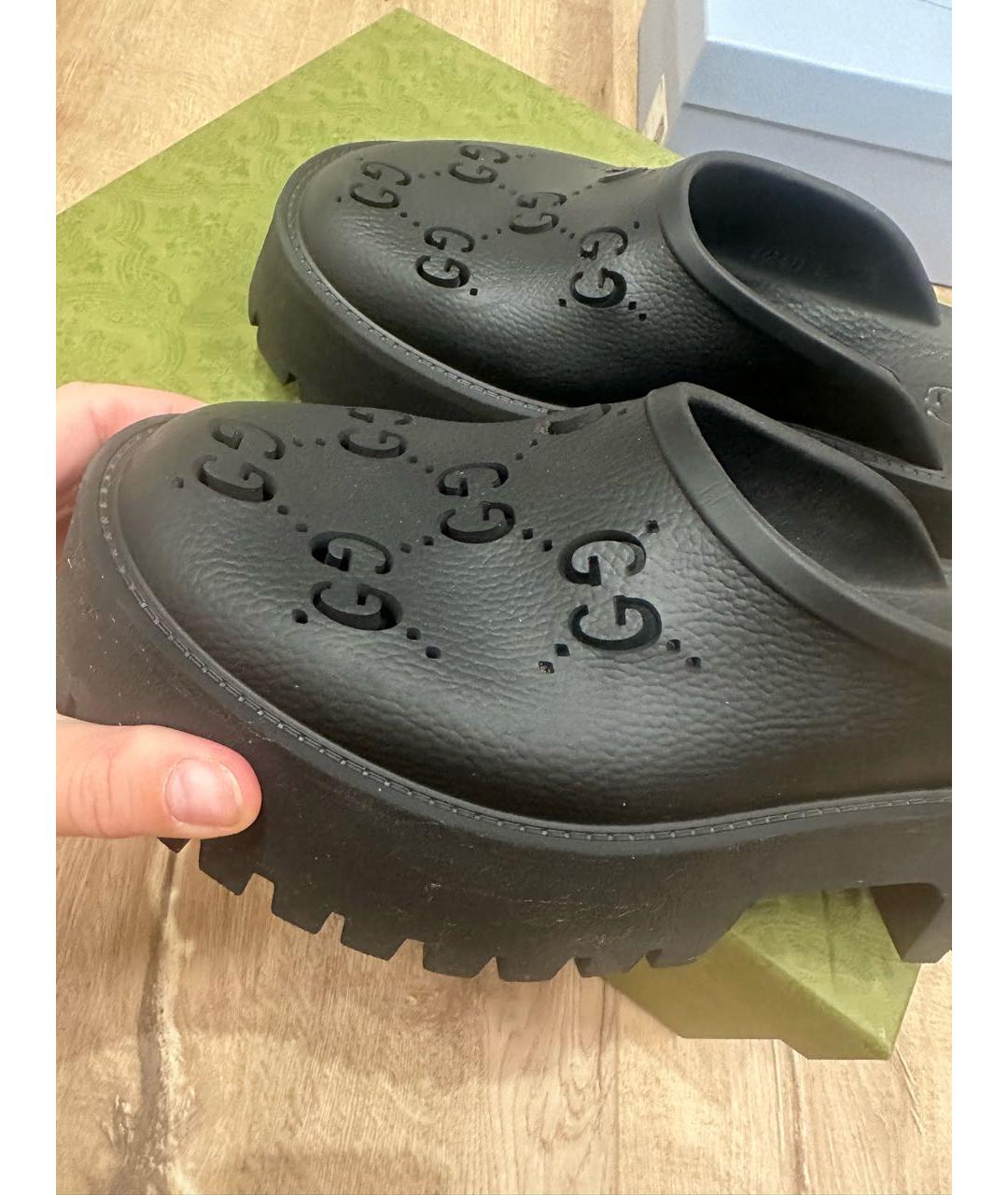 GUCCI Черные мюли, фото 4